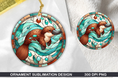 Platypus Stained Glass Ornament PNG, Sublimation PNG Design Product Image 1