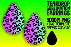 Abstract Gradient Leopard Teardrop Earring Wrap PNG Product Image 1