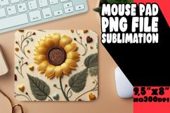 Blissful Mouse Pad Sublimation Ideas, 3D Flower Product Image 1