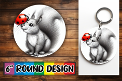 Bright Circle Sublimation Keychain PNG, Cute Animals Product Image 1