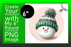 Chic Circle Coaster PNG Design , Snowman Product Image 1