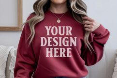 Cardinal Red Gildan 18500 Hoodie Sweatshirt Mockup, 185 mock Product Image 1