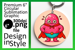 Stylish Circle Design Keychain Template , Monster Product Image 1