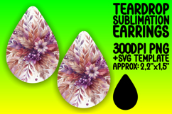 Stylish Teardrop Earrings Artwork PNG , Autumn Flower Product Image 1