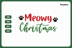Christmas Cat Bandana Quotes SVG | Meowy Christmas Product Image 3