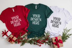 Christmas Family Matching Flat Lay T-Shirt Mockups Product Image 1