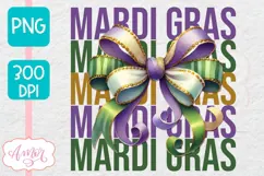 Mardi Gras PNG Sublimation design, Coquette Mardi gras shirt Product Image 1