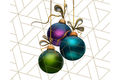 Peacock Christmas Clipart in Jewel Tones, Christmas Png Product Image 5
