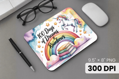 100 days of school Mouse Pad, Teacher PNG Sublimation Design Product Image 1
