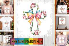 Dazzling TSHIRT Gift Ideas PNG, Flower Cross Product Image 1