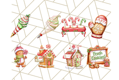 Cozy Christmas Bakery Clipart PNG, Holiday Cookie Art Product Image 5