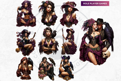 Dark Fantasy Characters Clipart | Gothic Warriors &amp; Witches Product Image 4