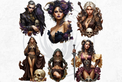 Dark Fantasy Characters Clipart | Gothic Warriors &amp; Witches Product Image 5