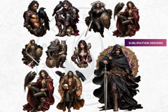 Dark Fantasy Characters Clipart | Gothic Warriors &amp; Witches Product Image 6