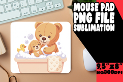 Joyful Mouse Pad PNG Design, Cute Bear Product Image 1