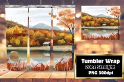 Autumn Tumbler Wrap Design | 20oz Watercolor Sublimation Product Image 1