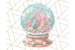 Coral and Aqua Christmas Clipart PNG, Pastel Holiday Art Product Image 5