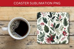 square coaster - christmas pine leaves pattern Product Image 1