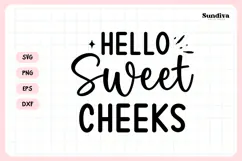 Funny Bathroom Sign Saying SVG | Hello Sweet Cheeks Product Image 3