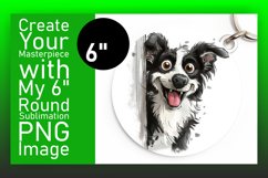 Whimsical Watercolor Circle Dog Joy Keychain PNG Product Image 1