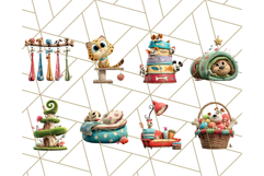 Pet Shop Clipart, Cute Big Eyed Animals, Kawaii Pets PNG Product Image 9