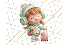 Kawaii City Girl PNG Clipart, Soft Dreamy Style Clip Art Product Image 5