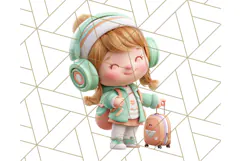 Kawaii City Girl PNG Clipart, Soft Dreamy Style Clip Art Product Image 5