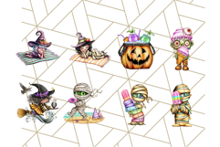 Summerween Beach Party Clipart PNG, Halloween Beach Art Product Image 5