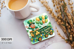 St Patrick’s Day Parade Leprechaun Train Square Coaster PNG Product Image 1