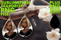 15x Teardrop Earring Design Collection Sublimation , Hallowe Product Image 8