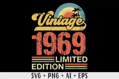 Vintage 1969 Limited edition SVG - 54th Birthday SVG T-shirt Product Image 1