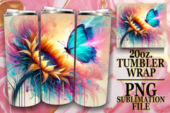 Cheerful Reflections 20oz tumbler wrap, Butterfly Product Image 1