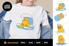Blue Yellow Cute Duck Illustration Product Image 1
