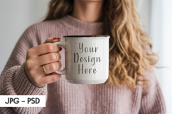 Women Holds Tumbler Mockup PSD Product Image 1