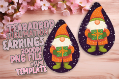 Fresh Teardrop Earrings Sublimation Art , Gnome Product Image 1