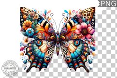 Vibrant Floral Butterfly Sublimation - Clipart PNG Design Product Image 1