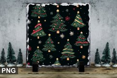 Christmas Tree Square Sublimation Slate Design Product Image 1