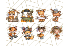 Woodland Autumn Parade Clipart 64 PNG Fall Animals Product Image 5