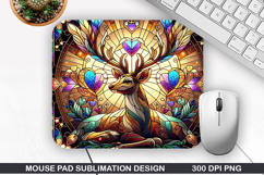 Deer Mouse Pad Sublimation, Valentine Mouse Pad PNG Product Image 1