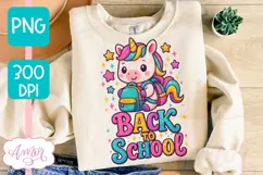 Back to school shirt PNG, Cute unicorn sublimation design Product Image 3