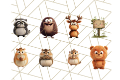 Chunky Kawaii Woodland Critters PNG Clipart, Cute Animals Product Image 5