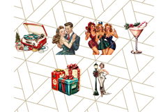 Vintage Glamorous Christmas Party Clipart PNG, Holiday Png Product Image 9
