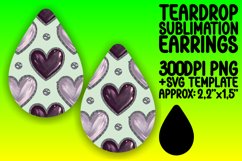 Chic Teardrop Earrings Template PNG , Heart Product Image 1