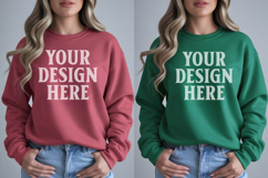 Christmas Gildan18000 Couple Mockup , Couple mockup Product Image 1