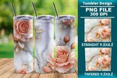 3D Rose Tumbler 20oz skinny wrap design, Tumbler design Product Image 1