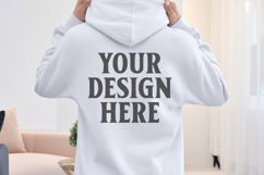 White Gildan 18500 Hoodie Mockup, Unisex Sweatshirt Mockup Product Image 1