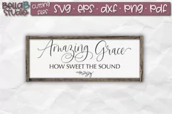 Amazing Grace SVG File, Hymn Wood Sign SVG Cut File Product Image 1