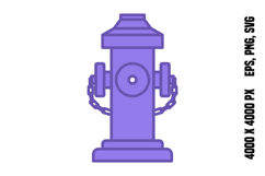 Colored Fire Hydrant Icon Product Image 1