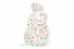 Mother and child silhouette clipart Product Image 1