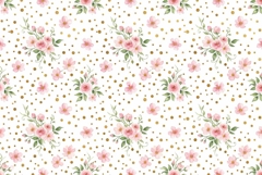 watercolor gold dots and flowers pattern Product Image 1